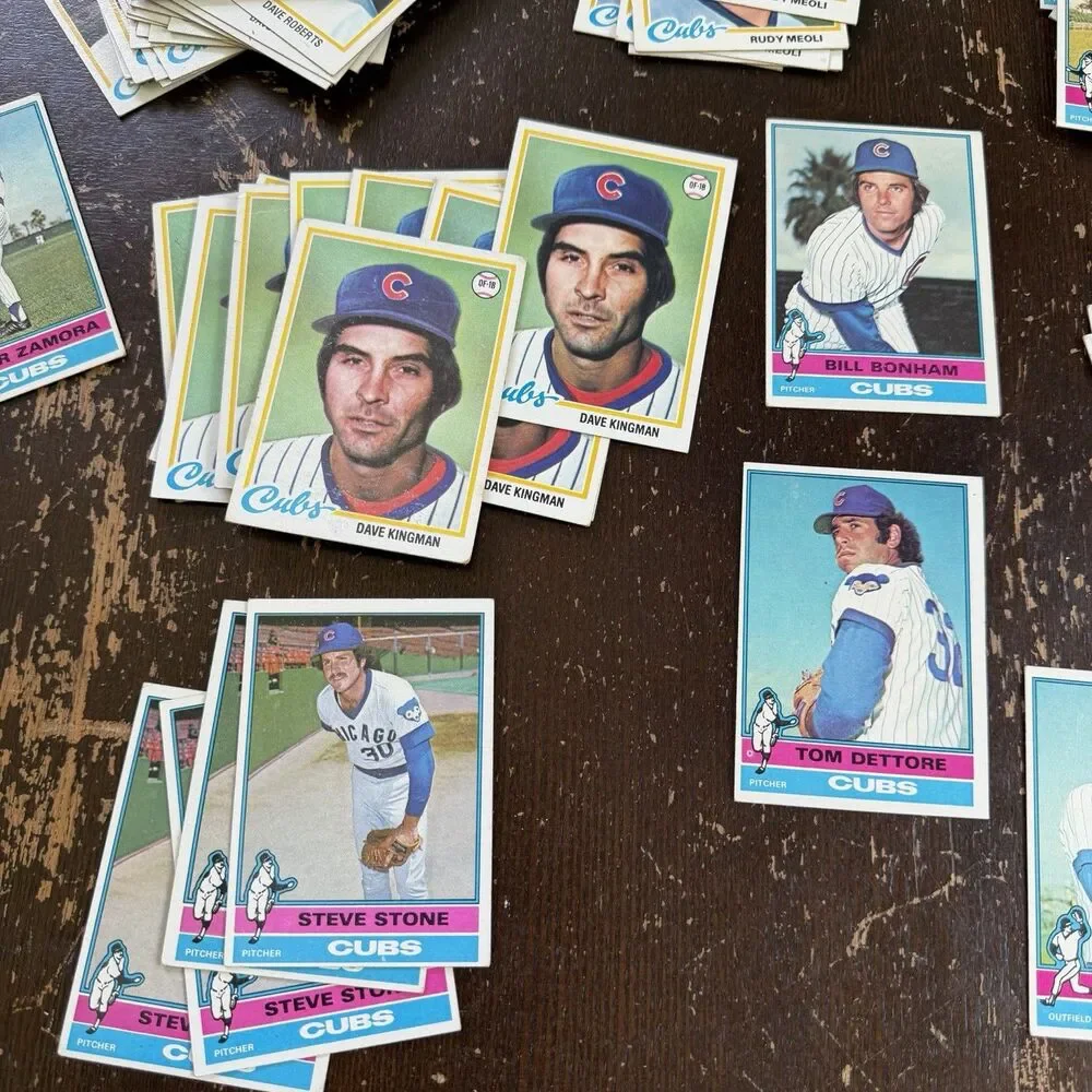 1970s Chicago Cubs Baseball 140 Card Lot With Lots Of Multiples